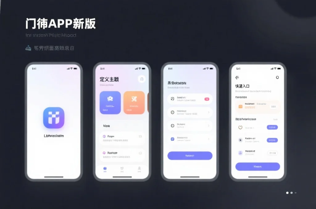 一张展示门徒APP新版界面的高质量截图，界面简洁现代，色彩柔和，突出自定义主题和快速入口功能